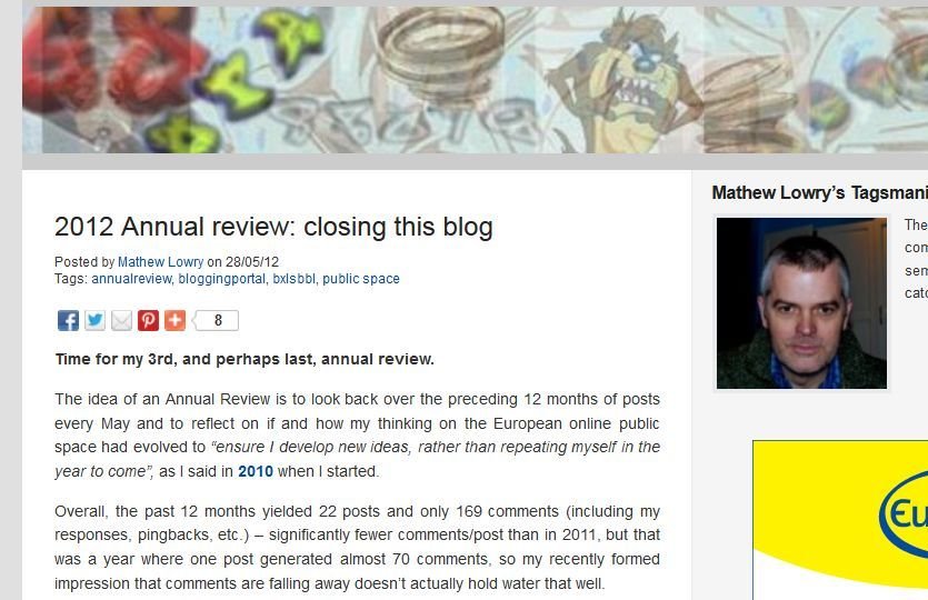 Launching a EU policy blogging platform (2007)