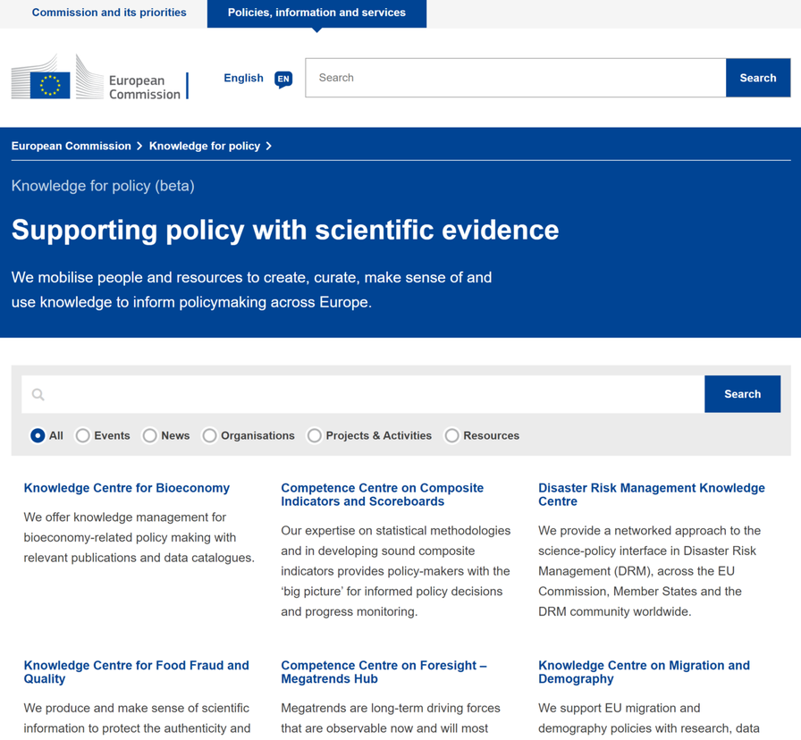 Knowledge4Policy platform for evidence-based policymaking